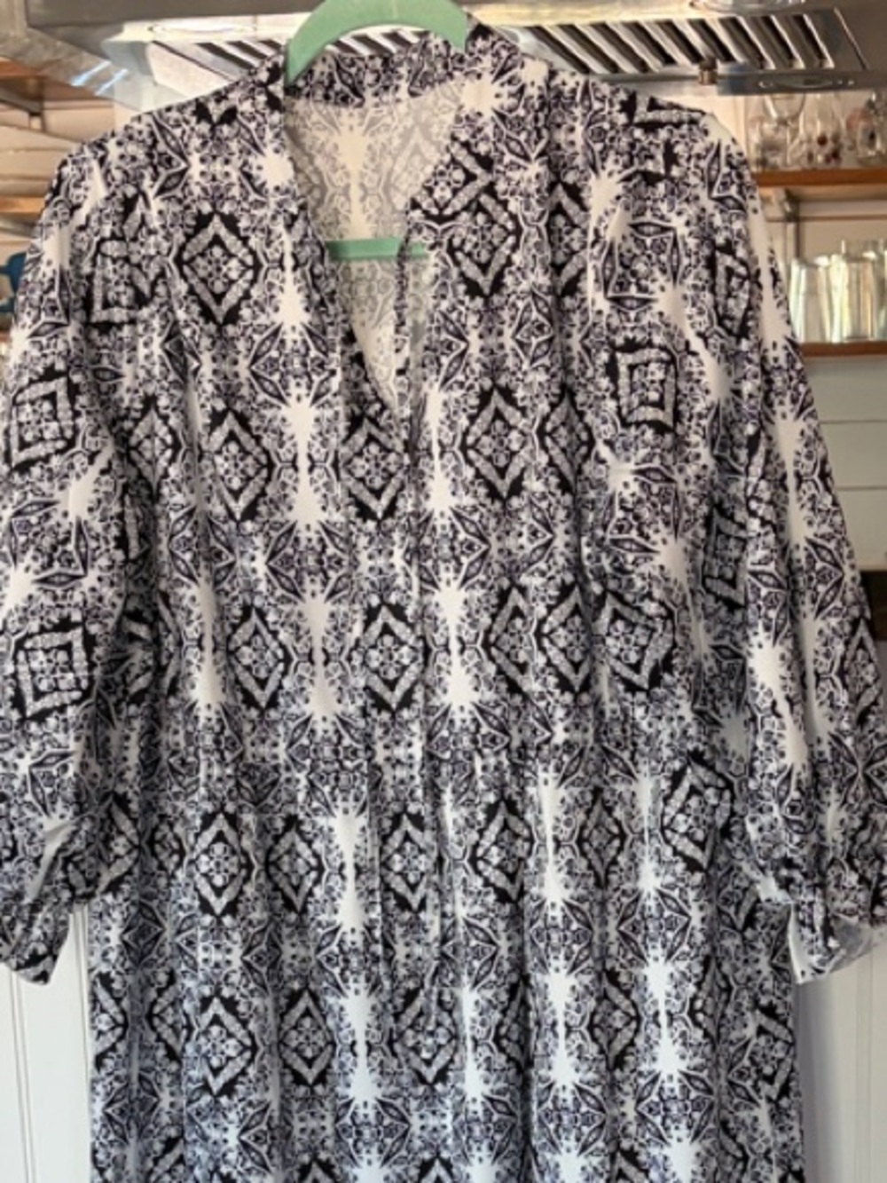 Classic Black & White Patterned Women's Maxi Dress